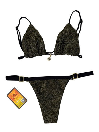 Bikini Brasileño Nasy Be Brillo negro dorado