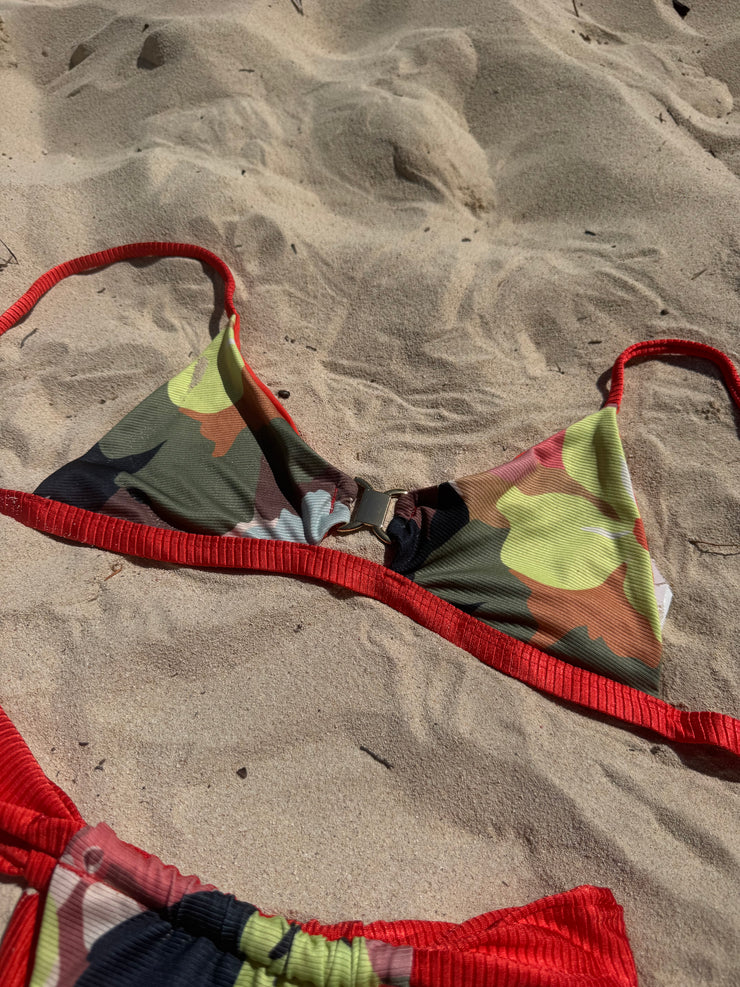 Bikini Brasileño Anatole Rib Floral Braga Cortinilla Reversible