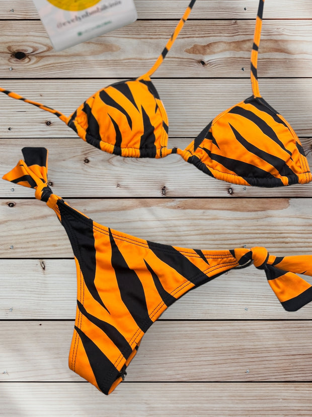 Bikini Brasileño Levata Bumbum  Cebra Naranja