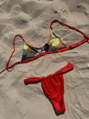 Bikini Brasileño Anatole Rib Floral Braga Cortinilla Reversible