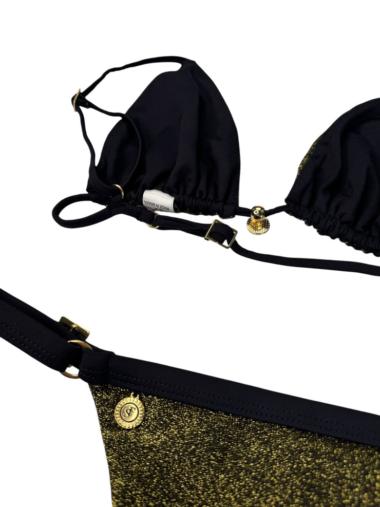Bikini Brasileño Nasy Be Brillo negro dorado