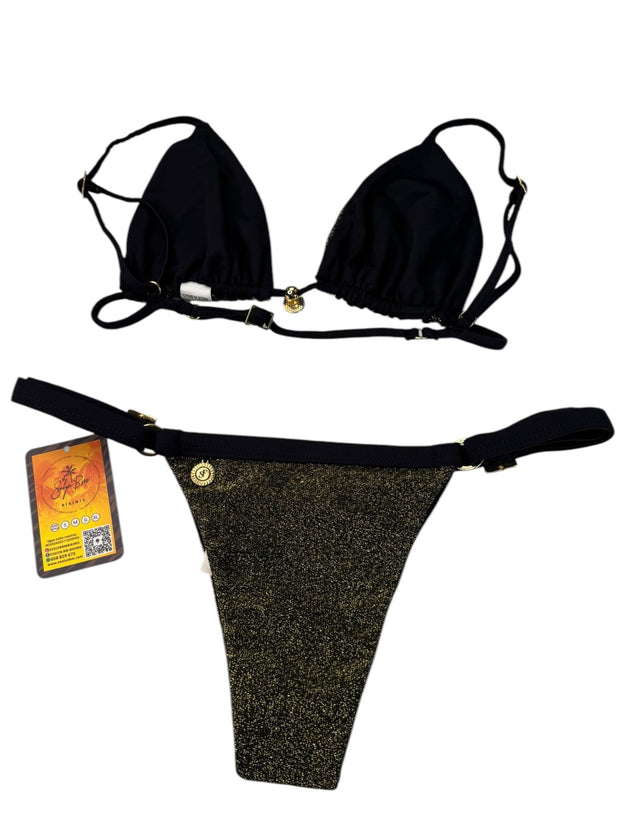 Bikini Brasileño Nasy Be Brillo negro dorado