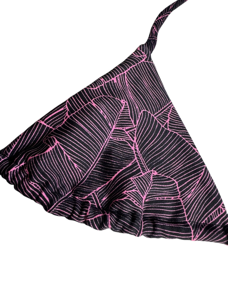 Bikini Colombiano Cortinillas Hojas Rosa