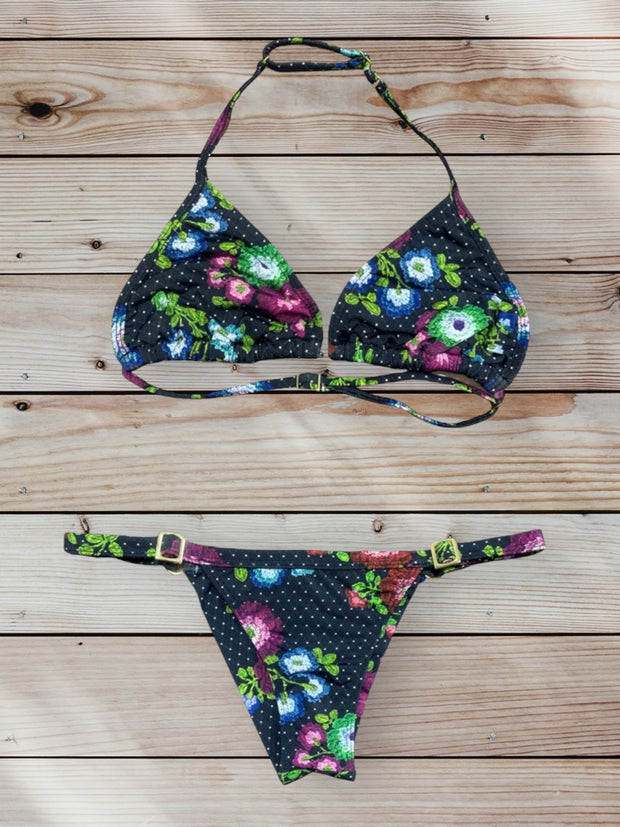 Bikini Brasileño Deise Flor crochet