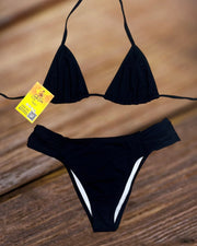 Bikini Tira Ancha Negro Brasileño New