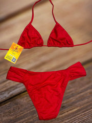 Bikini Tira Ancha Rojo Brasileño New