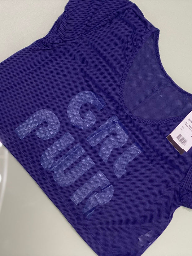 Camiseta Cropped Escote Canoa Azul 20204.200