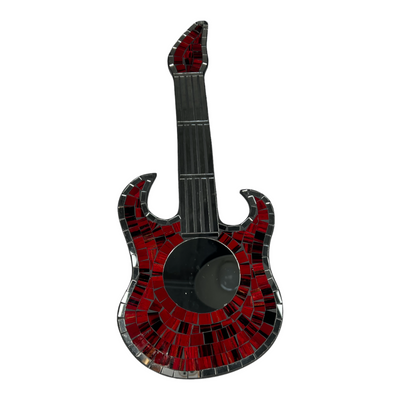Guitarra Pared cristales Roja Decor